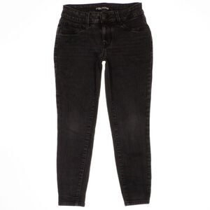 Maurices Jeans Womens Size S SHORT Capri Charcoal Dark Denim Stretch 26 x 24